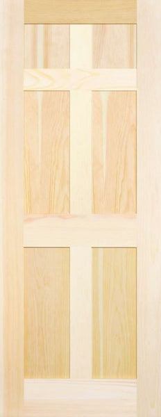 WDMA 26x96 Door (2ft2in by 8ft) Interior Pocket Paint grade 7960 Wood 6 Panel Rustic-Old World Shaker Single Door 1