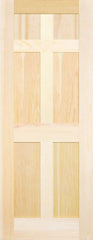 WDMA 26x96 Door (2ft2in by 8ft) Interior Pocket Paint grade 7960 Wood 6 Panel Rustic-Old World Shaker Single Door 1
