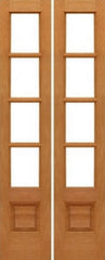 WDMA 28x80 Door (2ft4in by 6ft8in) Interior Swing Mahogany 4-lite French Door w Bottom Panel Solid Wood 1