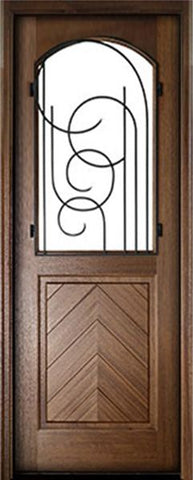 WDMA 28x84 Door (2ft4in by 7ft) Exterior Mahogany Manchester Impact Single Door w Iron #1 1