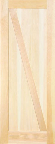 WDMA 28x84 Door (2ft4in by 7ft) Interior Pocket Paint grade 791N Wood 2 Panel Rustic-Old World Shaker Single Door 1