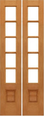 WDMA 28x96 Door (2ft4in by 8ft) Interior Barn Mahogany 5-lite French Door w Bottom Panel Solid Wood 1
