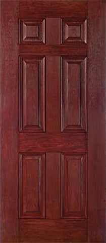 WDMA 30x80 Door (2ft6in by 6ft8in) Exterior Cherry Six Panel Single Entry Door 1