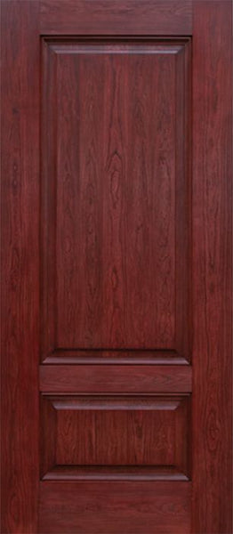 WDMA 30x80 Door (2ft6in by 6ft8in) Exterior Cherry Two Panel Single Entry Door 1