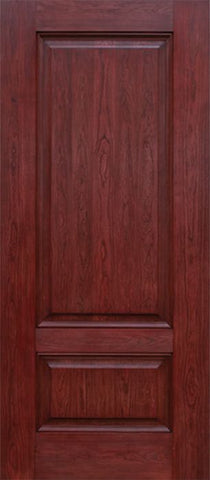 WDMA 30x80 Door (2ft6in by 6ft8in) Exterior Cherry Two Panel Single Entry Door 1