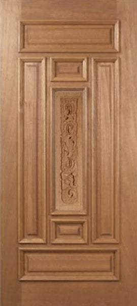 WDMA 30x80 Door (2ft6in by 6ft8in) Exterior Mahogany Narrow Single Door Carved Panel 1