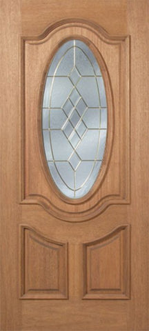 WDMA 30x80 Door (2ft6in by 6ft8in) Exterior Mahogany Carmel Single Door w/ A Glass - 6ft8in Tall 1