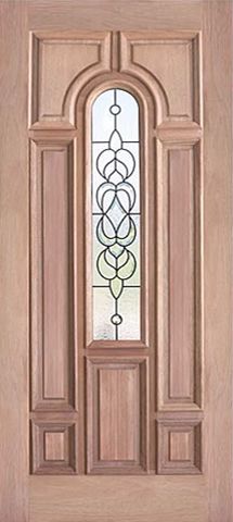 WDMA 30x80 Door (2ft6in by 6ft8in) Exterior Mahogany Decorative Center Arch Lite Single Entry Door 1