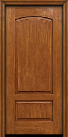 WDMA 30x80 Door (2ft6in by 6ft8in) Exterior Cherry Two Panel Camber Single Entry Door 1