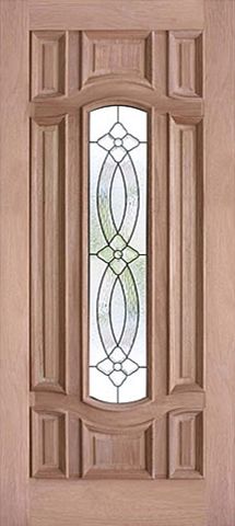 WDMA 30x80 Door (2ft6in by 6ft8in) Exterior Mahogany Decorative Center Arch Lite Single Door 1