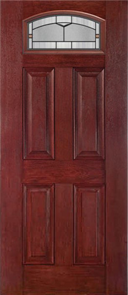 WDMA 30x80 Door (2ft6in by 6ft8in) Exterior Cherry Camber Top Single Entry Door TP Glass 1