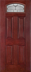 WDMA 30x80 Door (2ft6in by 6ft8in) Exterior Cherry Camber Top Single Entry Door TP Glass 1