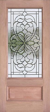 WDMA 30x80 Door (2ft6in by 6ft8in) Exterior Mahogany Decorative 3/4 Lite Single Entry Door 1