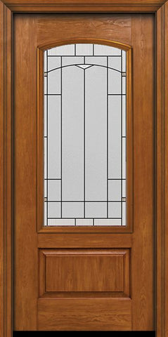 WDMA 30x80 Door (2ft6in by 6ft8in) Exterior Cherry Camber 3/4 Lite Single Entry Door Topaz Glass 1