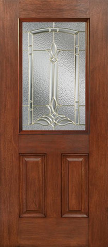 WDMA 30x80 Door (2ft6in by 6ft8in) Exterior Mahogany Half Lite 2 Panel Single Entry Door BT Glass 1