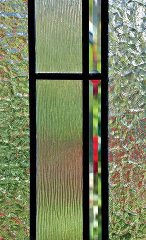 WDMA 30x80 Door (2ft6in by 6ft8in) Exterior Knotty Alder Alder Rustic V-Grooved Panel 1/2 Lite Single Entry Door Pembrook Glass 2