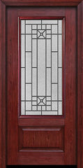 WDMA 30x80 Door (2ft6in by 6ft8in) Exterior Cherry 3/4 Lite 1 Panel Single Entry Door Courtyard Glass 1