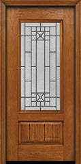 WDMA 30x80 Door (2ft6in by 6ft8in) Exterior Cherry Plank Panel 3/4 Lite Single Entry Door Courtyard Glass 1