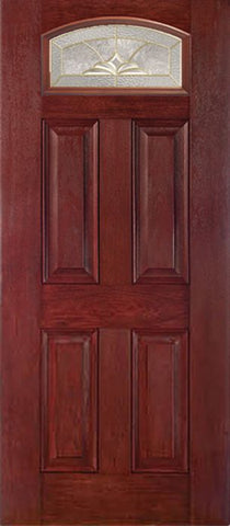 WDMA 30x80 Door (2ft6in by 6ft8in) Exterior Cherry Camber Top Single Entry Door HM Glass 1