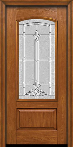 WDMA 30x80 Door (2ft6in by 6ft8in) Exterior Cherry Camber 3/4 Lite Single Entry Door Bristol Glass 1