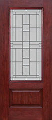 WDMA 30x80 Door (2ft6in by 6ft8in) Exterior Cherry 3/4 Lite 1 Panel Single Entry Door MO Glass 1