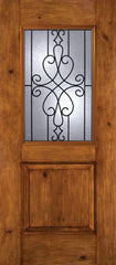 WDMA 30x80 Door (2ft6in by 6ft8in) Exterior Knotty Alder Alder Rustic Plain Panel Single Entry Door WY Glass 1