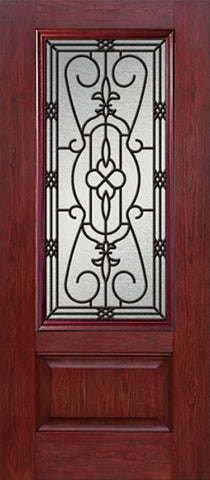 WDMA 30x80 Door (2ft6in by 6ft8in) Exterior Cherry 3/4 Lite 1 Panel Single Entry Door JA Glass 1