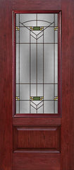 WDMA 30x80 Door (2ft6in by 6ft8in) Exterior Cherry 3/4 Lite 1 Panel Single Entry Door GR Glass 1