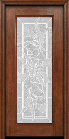 WDMA 30x80 Door (2ft6in by 6ft8in) Exterior Mahogany Full Lite Single Entry Door Impressions Glass 1