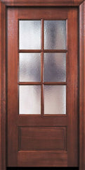 WDMA 30x80 Door (2ft6in by 6ft8in) Exterior Mahogany 80in 6 Lite TDL DoorCraft Door w/Textured Glass 2
