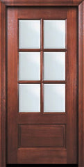 WDMA 30x80 Door (2ft6in by 6ft8in) Exterior Mahogany 80in 6 Lite TDL DoorCraft Door w/Bevel IG 2