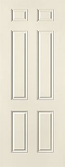 WDMA 30x96 Door (2ft6in by 8ft) Exterior Smooth Fiberglass Impact Door 8ft 6 Panel 1