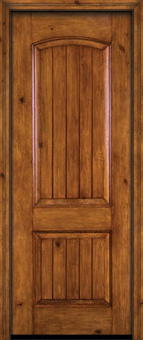 WDMA 30x96 Door (2ft6in by 8ft) Exterior Knotty Alder 96in Alder Rustic V-Grooved Panel Single Entry Door 1