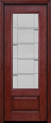 WDMA 30x96 Door (2ft6in by 8ft) Exterior Cherry 96in 3/4 Lite Single Entry Door Crosswalk Glass 1