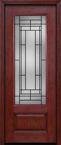 WDMA 30x96 Door (2ft6in by 8ft) Exterior Cherry 96in 3/4 Lite Single Entry Door Pembrook Glass 1