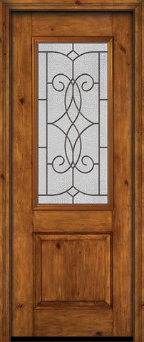 WDMA 30x96 Door (2ft6in by 8ft) Exterior Knotty Alder 96in Alder Rustic Plain Panel 2/3 Lite Single Entry Door Ashbury Glass 1
