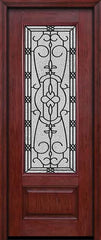WDMA 30x96 Door (2ft6in by 8ft) Exterior Cherry 96in 3/4 Lite Single Entry Door Jacinto Glass 1