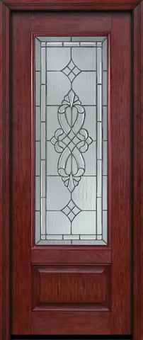 WDMA 30x96 Door (2ft6in by 8ft) Exterior Cherry 96in 3/4 Lite Single Entry Door Windsor Glass 1