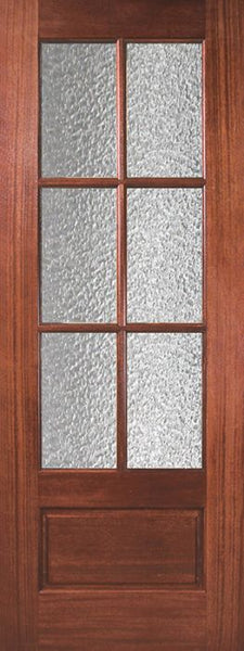 WDMA 30x96 Door (2ft6in by 8ft) Exterior Mahogany 96in 6 Lite TDL DoorCraft Door w/Textured Glass 1