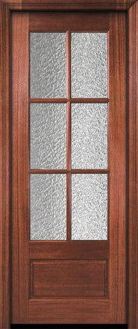 WDMA 30x96 Door (2ft6in by 8ft) Exterior Mahogany 96in 6 Lite TDL DoorCraft Door w/Textured Glass 2