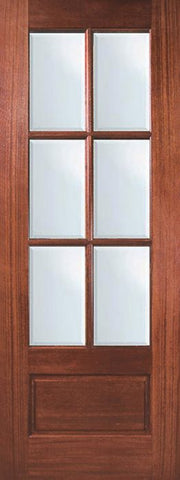WDMA 30x96 Door (2ft6in by 8ft) Patio Mahogany 96in 6 Lite TDL DoorCraft Door w/Bevel IG 1