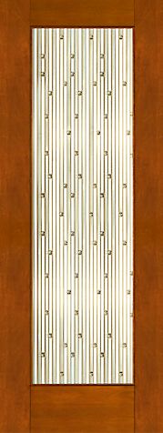 WDMA 30x96 Door (2ft6in by 8ft) Exterior Mahogany 2-1/4in Thick Contemporary Door Art Glass 1