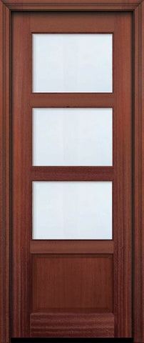 WDMA 30x96 Door (2ft6in by 8ft) Exterior Mahogany 96in 3 lite TDL Continental DoorCraft Door w/Bevel IG 2