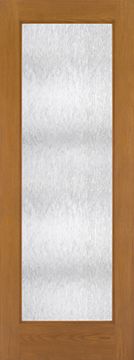 WDMA 30x96 Door (2ft6in by 8ft) Patio Oak Fiberglass Impact Exterior Door 8ft Full Lite Flush Chord 1