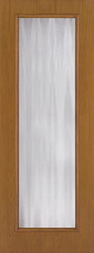 WDMA 30x96 Door (2ft6in by 8ft) Patio Oak Fiberglass Impact Exterior Door 8ft Full Lite Flush Chinchilla 1