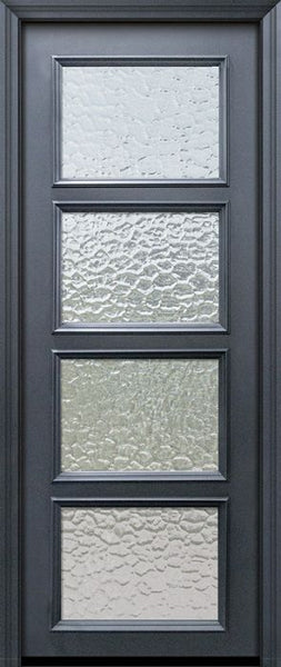WDMA 30x96 Door (2ft6in by 8ft) Exterior 96in ThermaPlus Steel 4 Lite Continental Door w/ Textured Glass 1