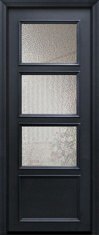 WDMA 30x96 Door (2ft6in by 8ft) Exterior 96in ThermaPlus Steel 3 Lite 1 Panel Continental Door w/ Textured Glass 1