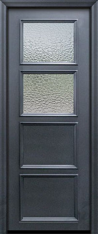 WDMA 30x96 Door (2ft6in by 8ft) Exterior 96in ThermaPlus Steel 2 Lite 2 Panel Continental Door w/ Textured Glass 1