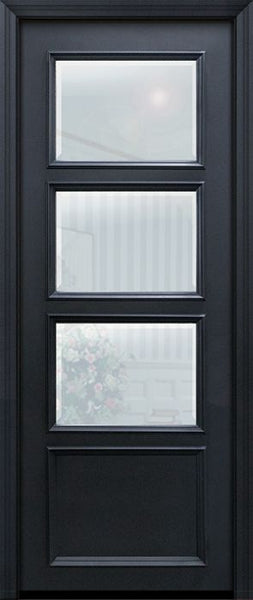 WDMA 30x96 Door (2ft6in by 8ft) Exterior 96in ThermaPlus Steel 3 Lite 1 Panel Continental Door w/ Beveled Glass 1