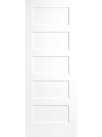 WDMA 32x80 Door (2ft8in by 6ft8in) Interior Barn Pine 80in Primed 5 Panel Shaker Single Door | 4107E 1
